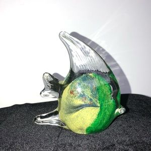 Art Glass Angel Fish Paperweight Hand Blown
